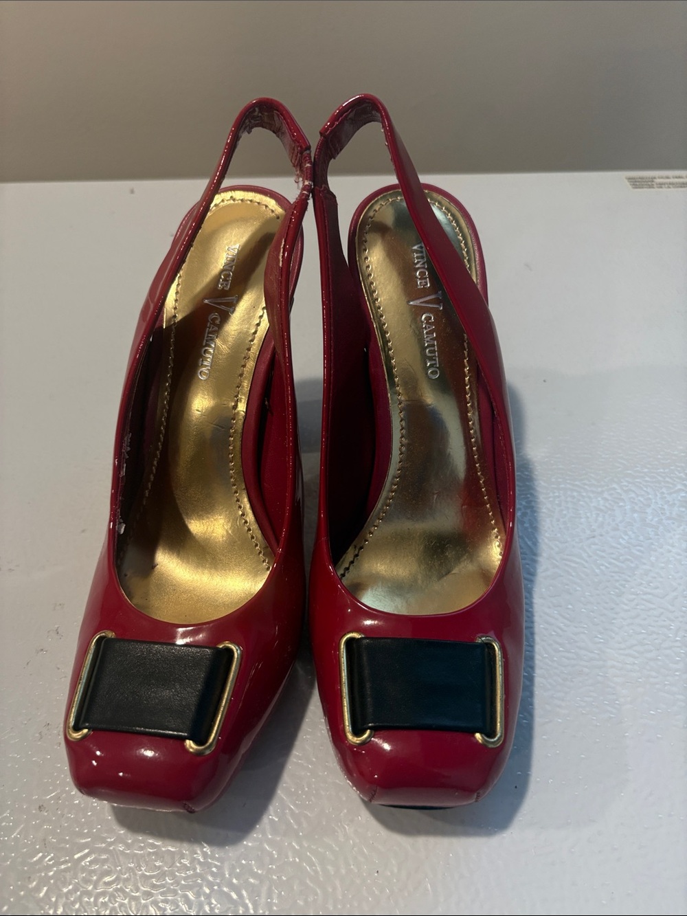 FINAL SALE Pre-Owned Vince Camuto Patent Slingback Pumps